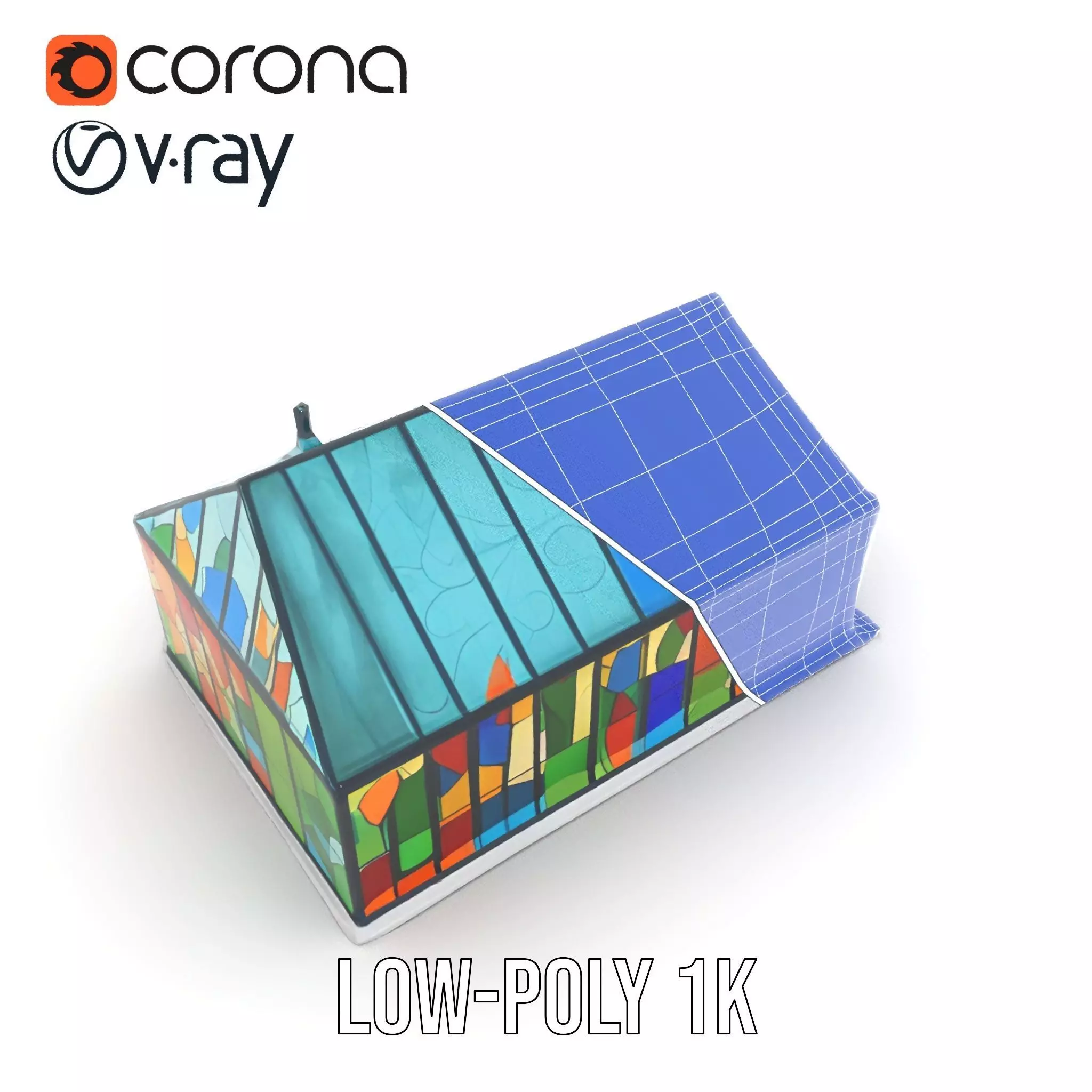 Stained Glass Pavilion model pack Low-poly 3D model_22