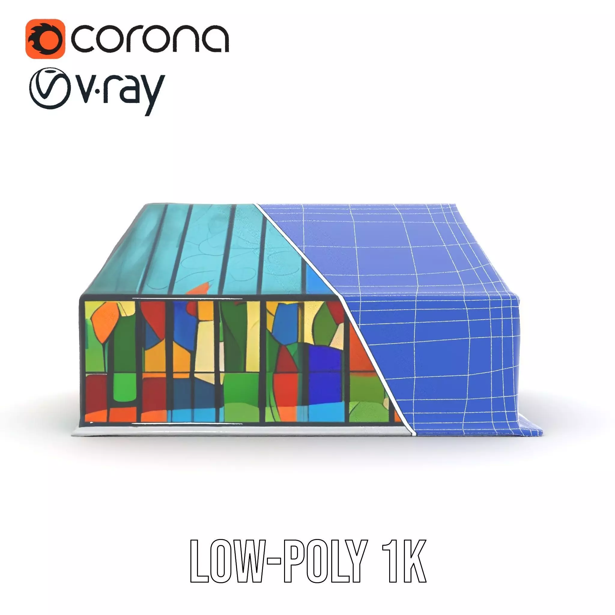 Stained Glass Pavilion model pack Low-poly 3D model_15