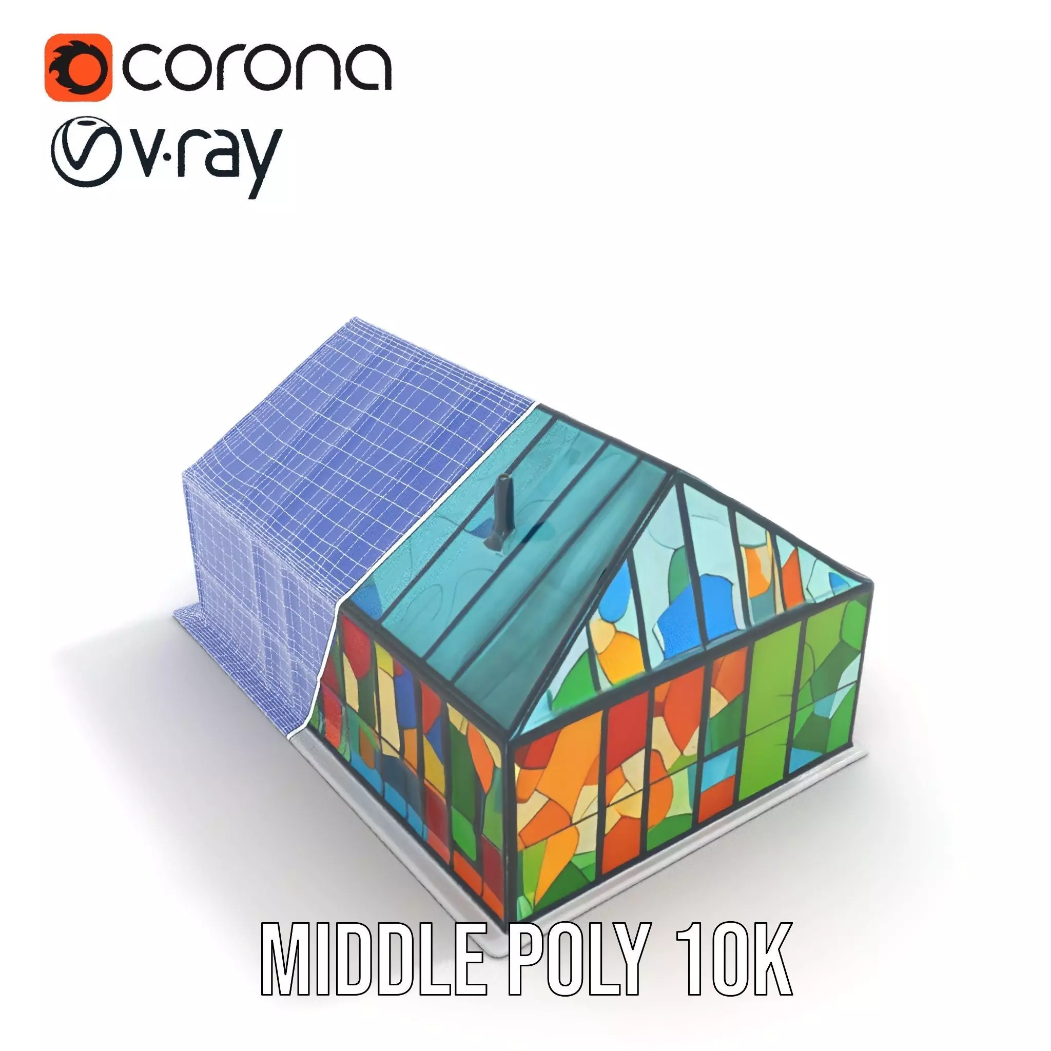 Stained Glass Pavilion model pack Low-poly 3D model_5