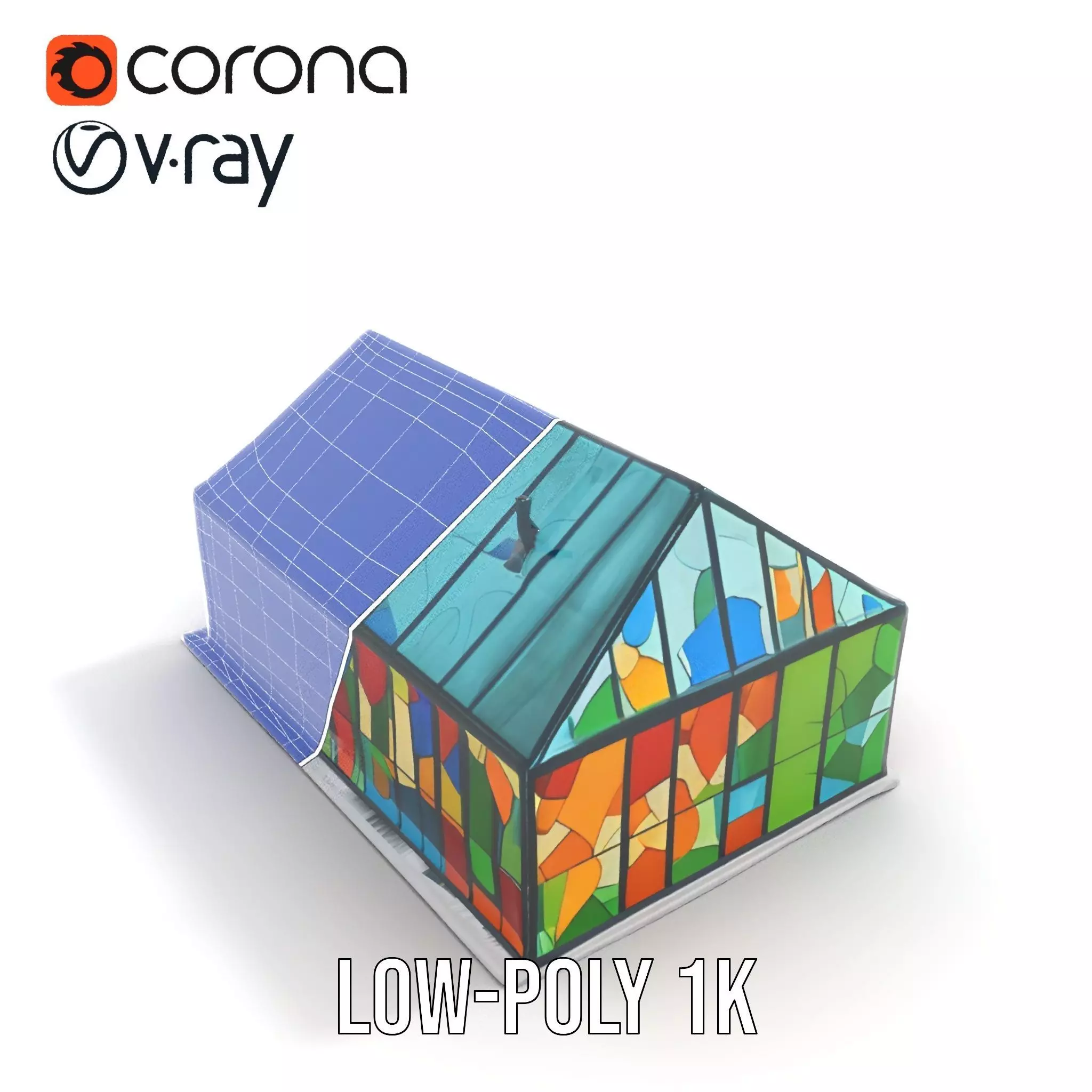 Stained Glass Pavilion model pack Low-poly 3D model_25