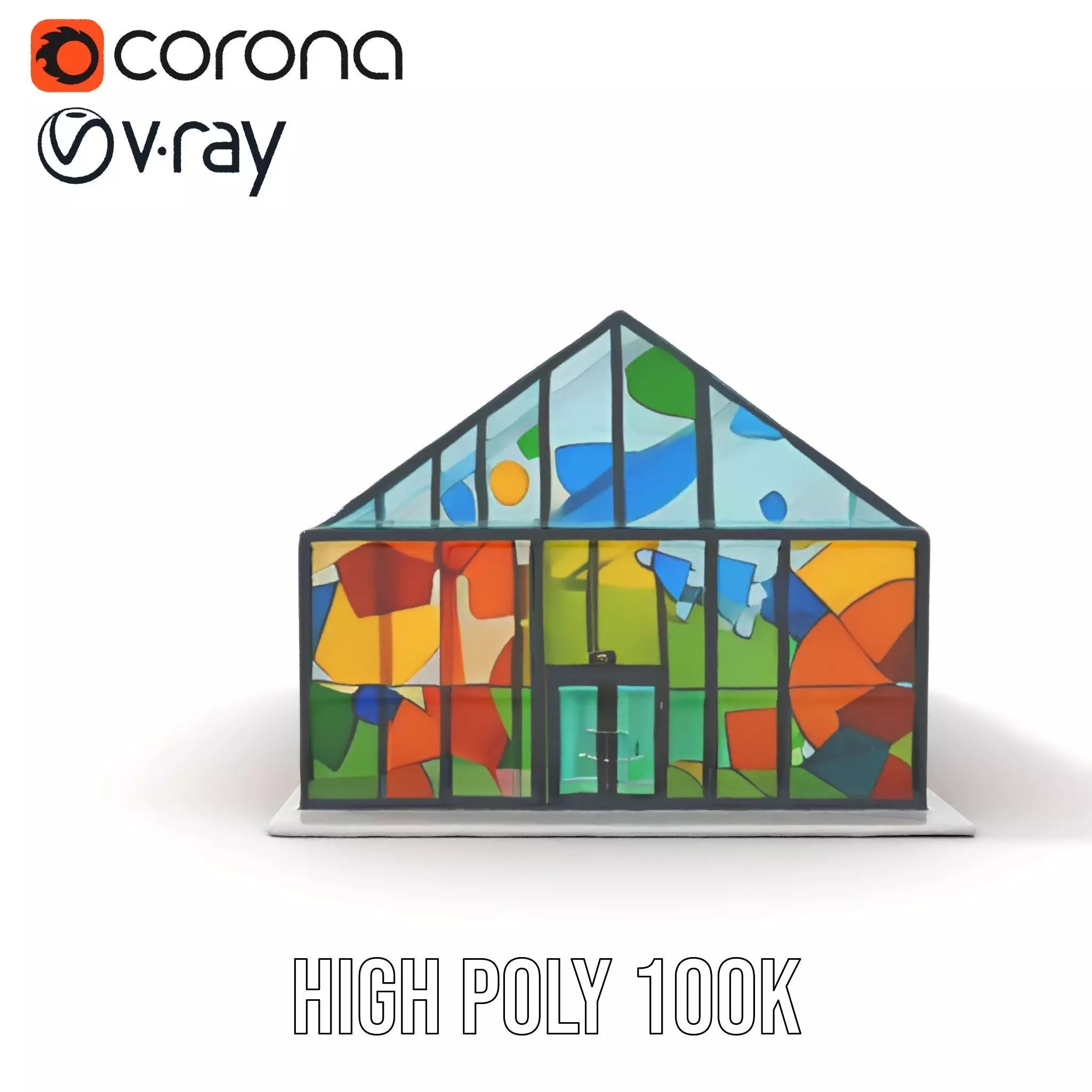 Stained Glass Pavilion model pack Low-poly 3D model_34