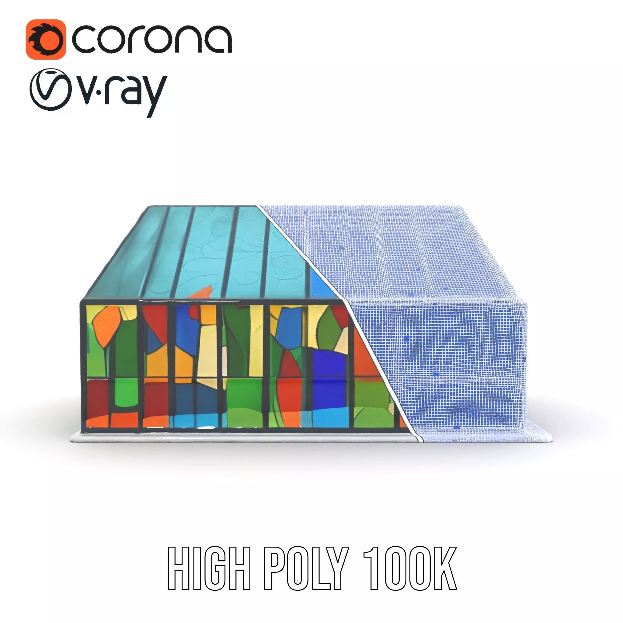 Stained Glass Pavilion model pack Low-poly 3D model_33