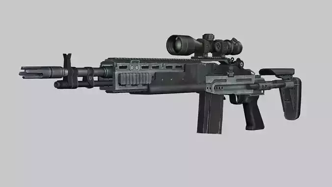 Sniper Denel 4NTW-20 Low-Poly 3D Model