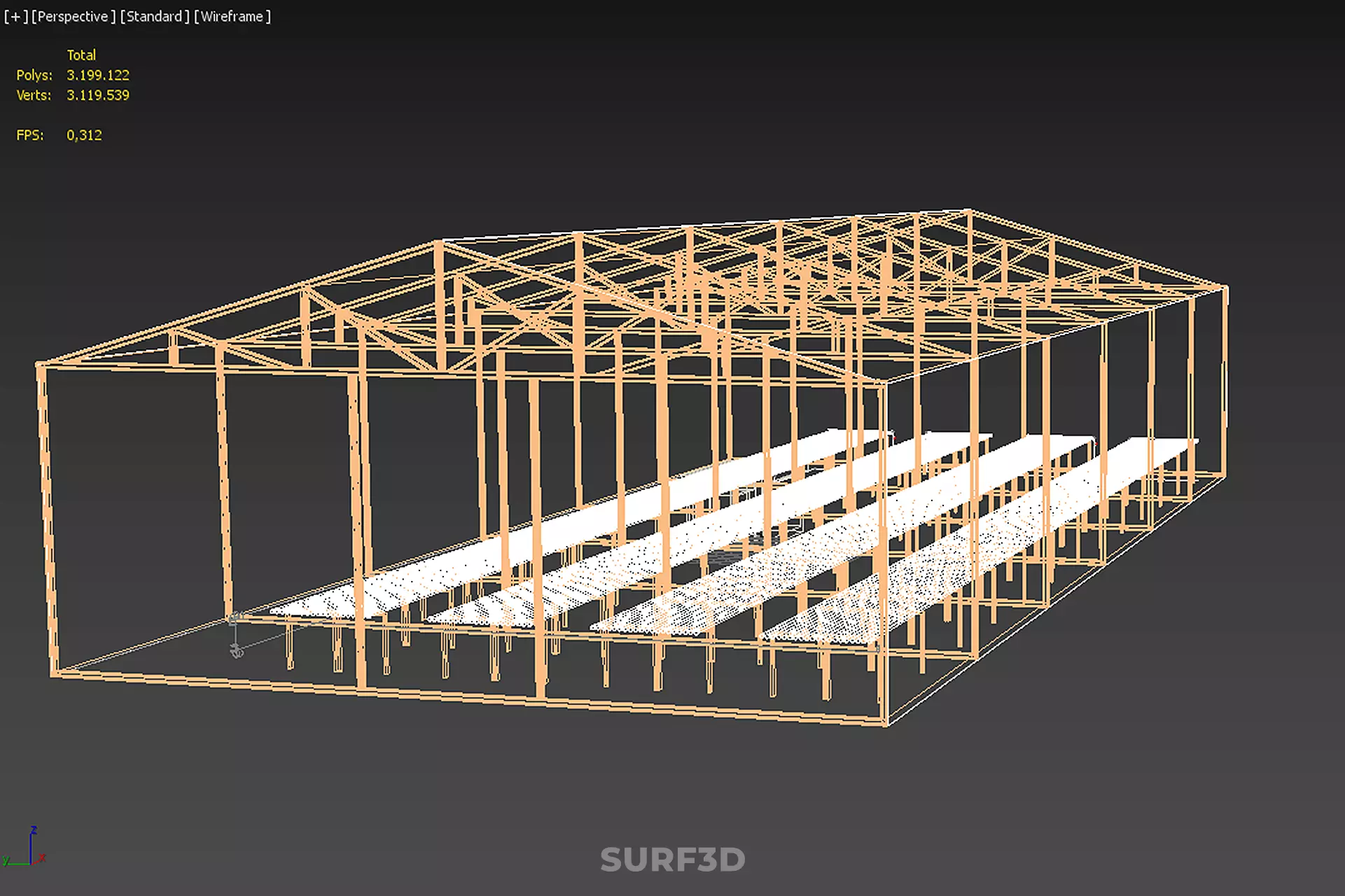 AGRICULTURE BUILDING LAYOUT FARMING GREENHOUSE HYDROPONIC GARDEN 3D model_8