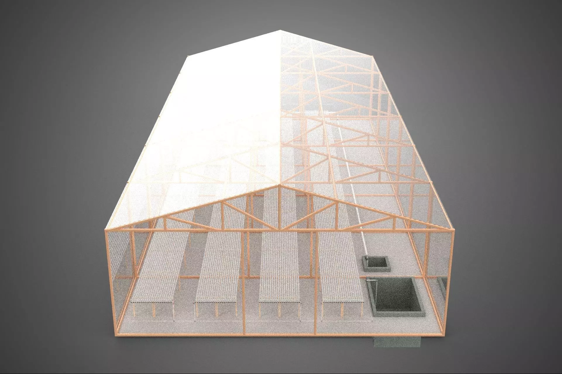 AGRICULTURE BUILDING LAYOUT FARMING GREENHOUSE HYDROPONIC GARDEN 3D model_6