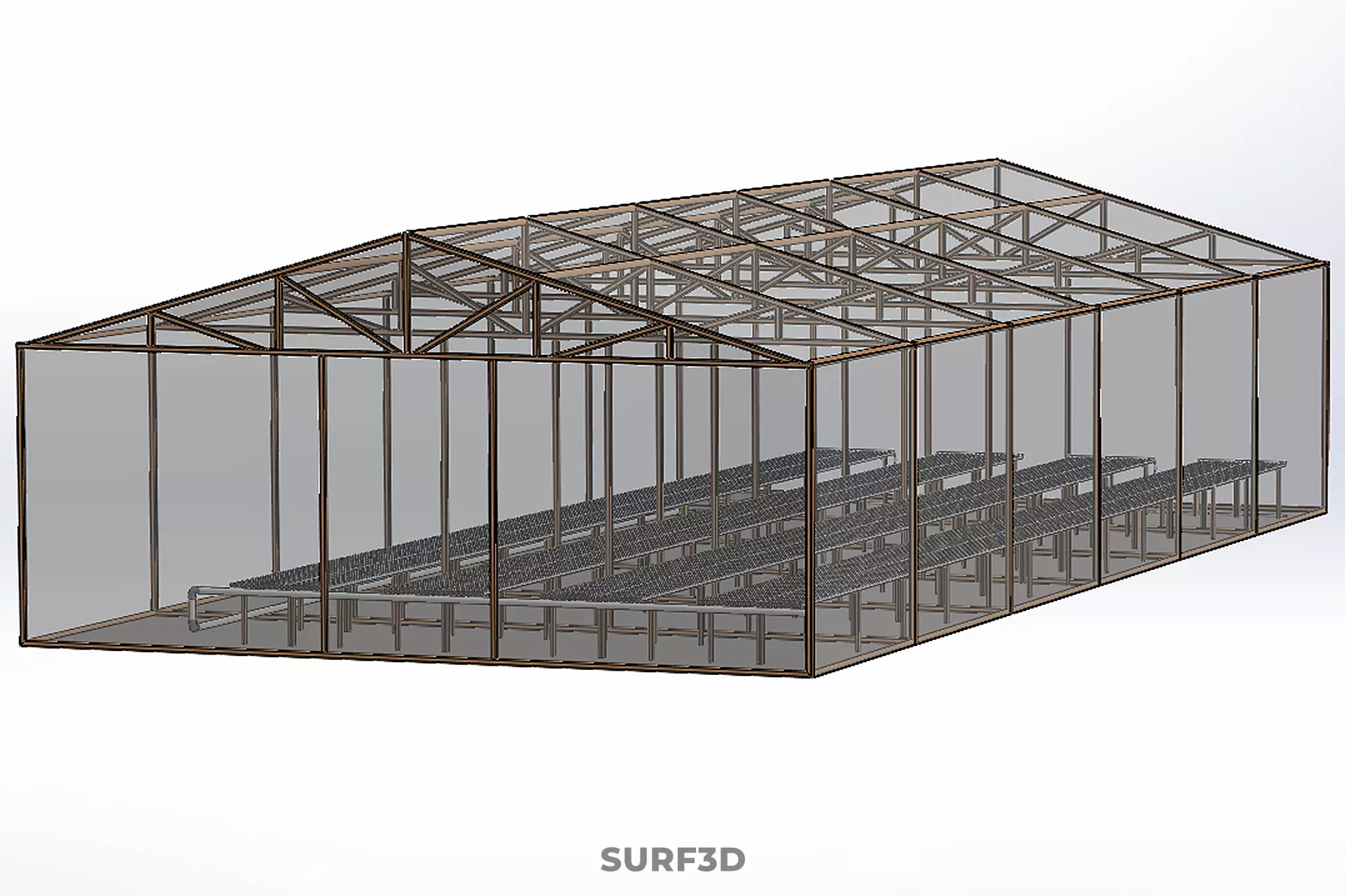 AGRICULTURE BUILDING LAYOUT FARMING GREENHOUSE HYDROPONIC GARDEN 3D model_10