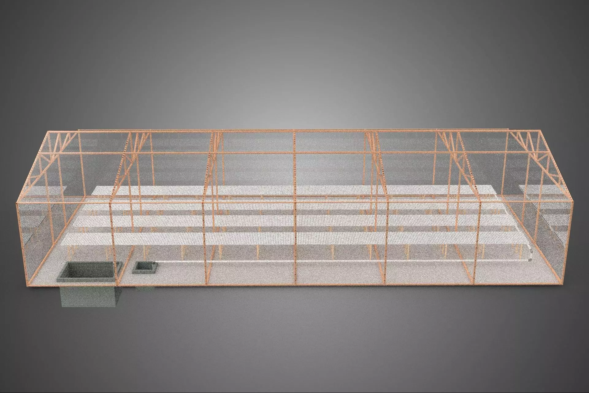 AGRICULTURE BUILDING LAYOUT FARMING GREENHOUSE HYDROPONIC GARDEN 3D model_2