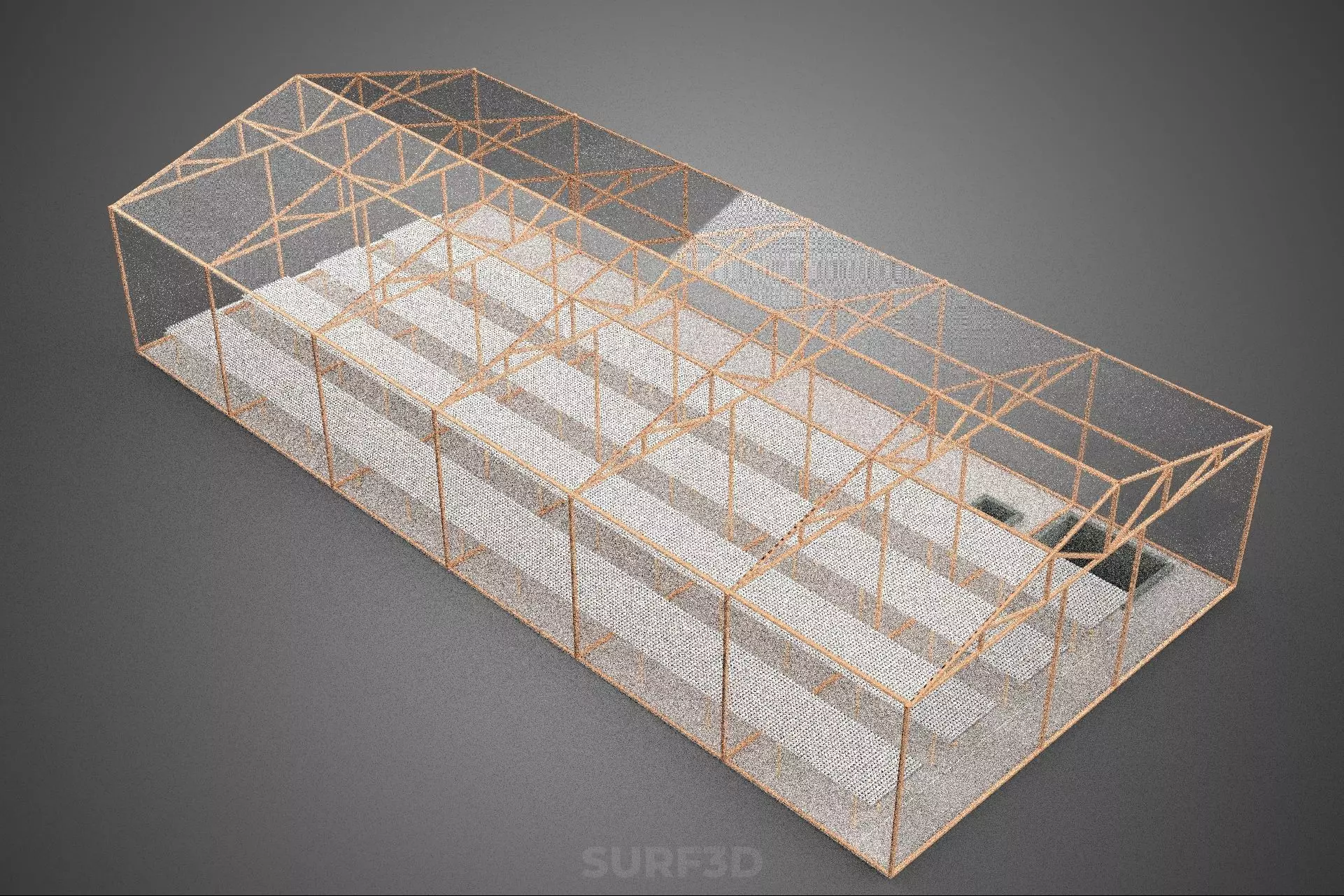 AGRICULTURE BUILDING LAYOUT FARMING GREENHOUSE HYDROPONIC GARDEN 3D model_7