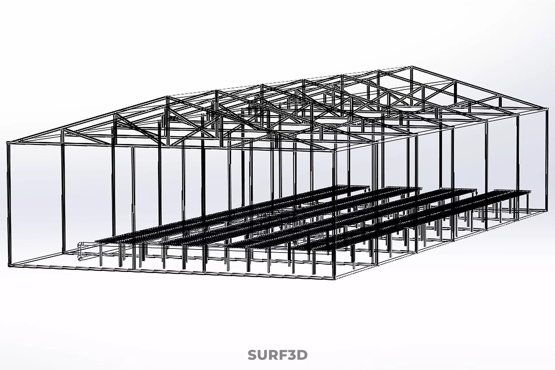 AGRICULTURE BUILDING LAYOUT FARMING GREENHOUSE HYDROPONIC GARDEN 3D model_11