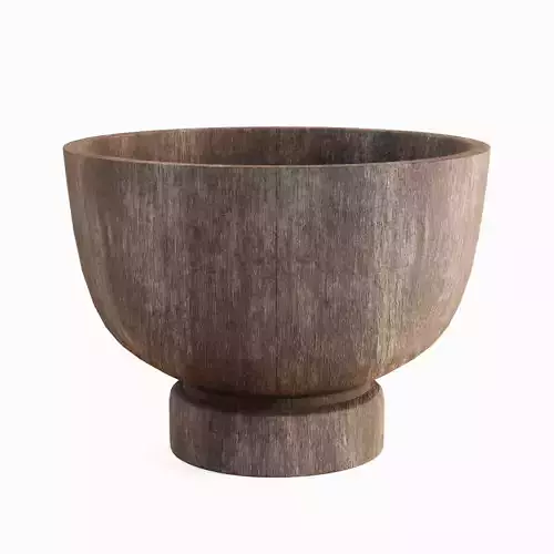 Medieval Wooden Bowl 02 Low-poly 3D model 3