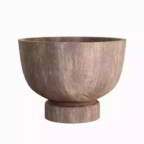 Medieval Wooden Bowl 02 Low-poly 3D model 2