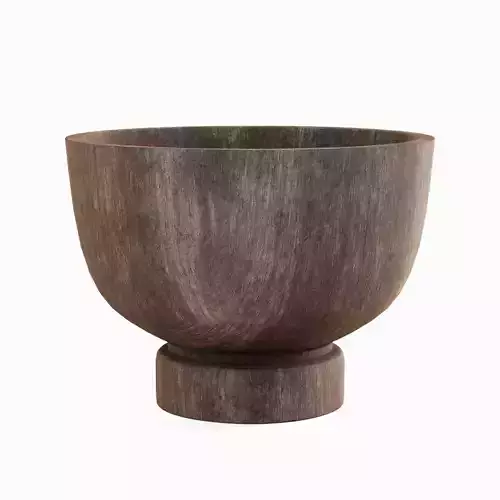 Medieval Wooden Bowl 02 Low-poly 3D model 4