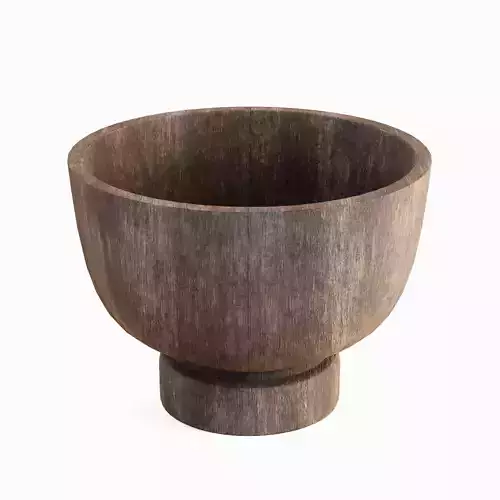 Medieval Wooden Bowl 02 Low-poly 3D model 6