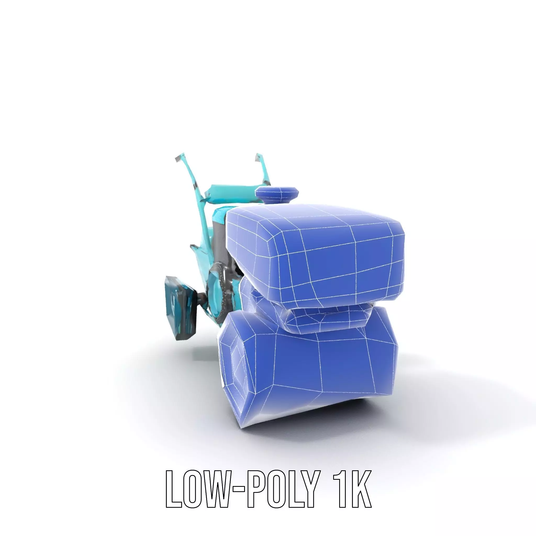 Teal Road Roller model pack Low-poly 3D model_25