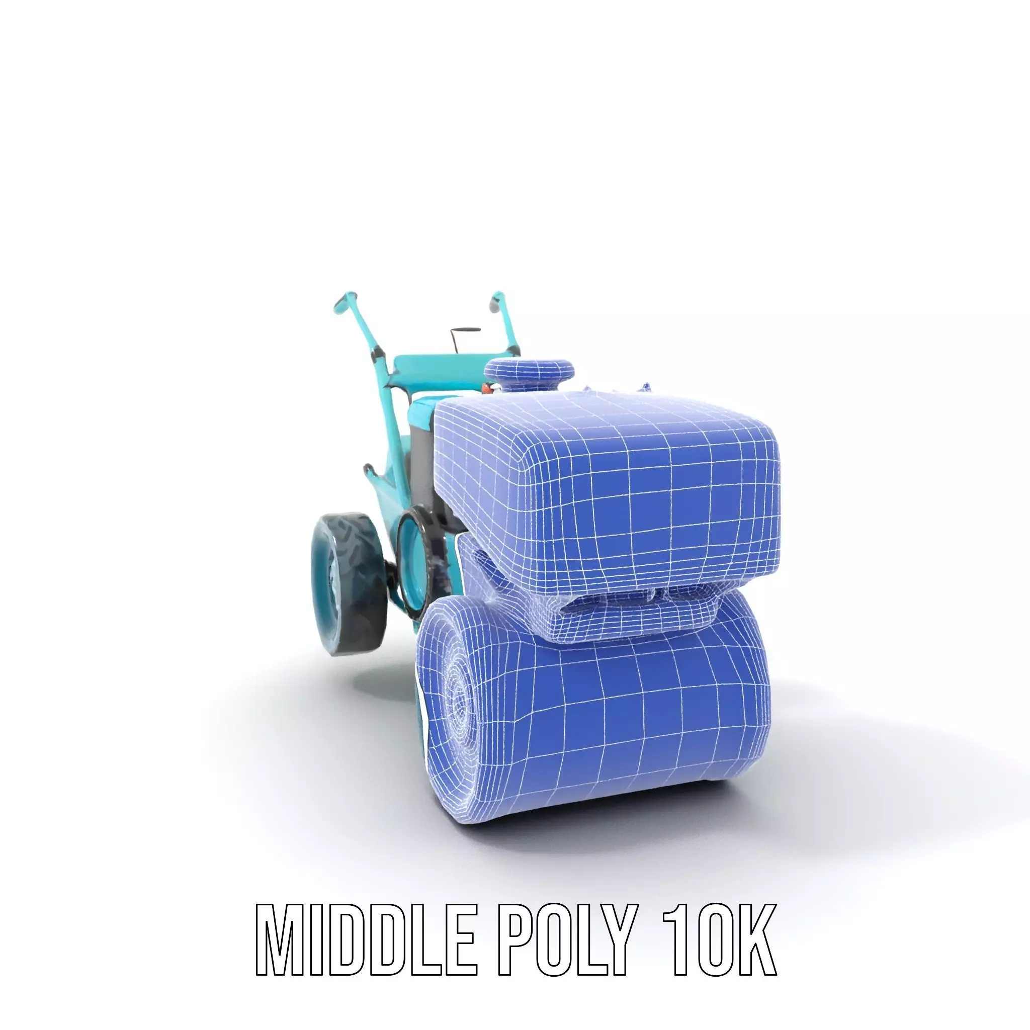 Teal Road Roller model pack Low-poly 3D model_11
