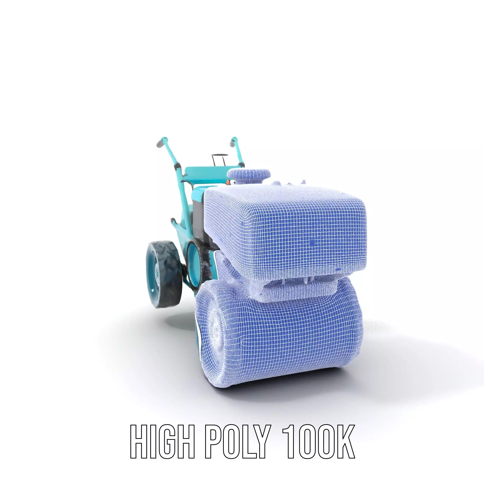 Teal Road Roller model pack Low-poly 3D model_4