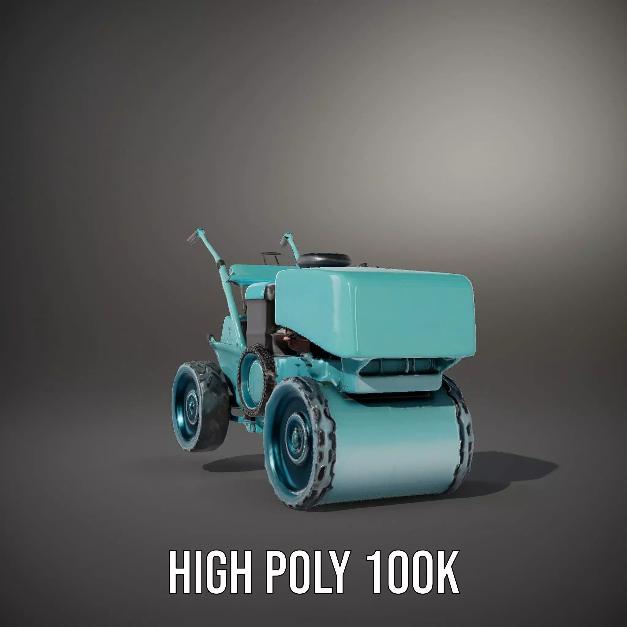 Teal Road Roller model pack Low-poly 3D model_8