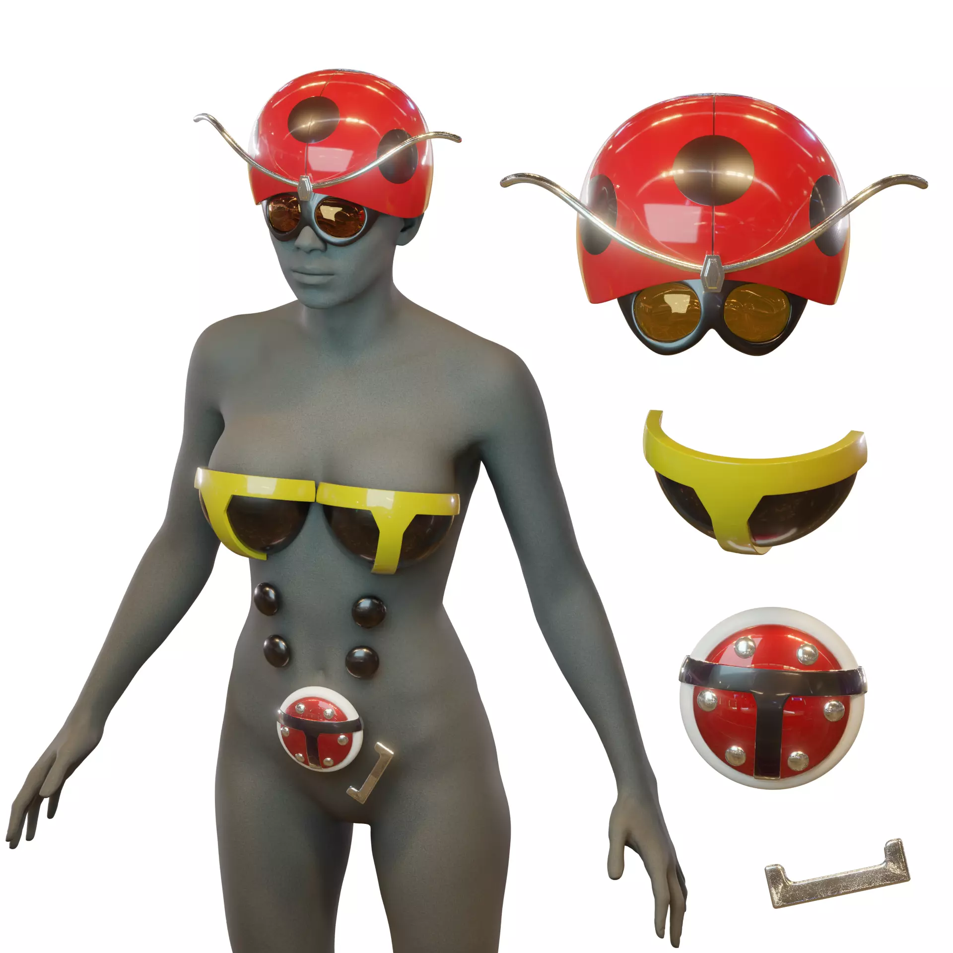 Yuriko Tackle Cosplay Kit 3D print model_2