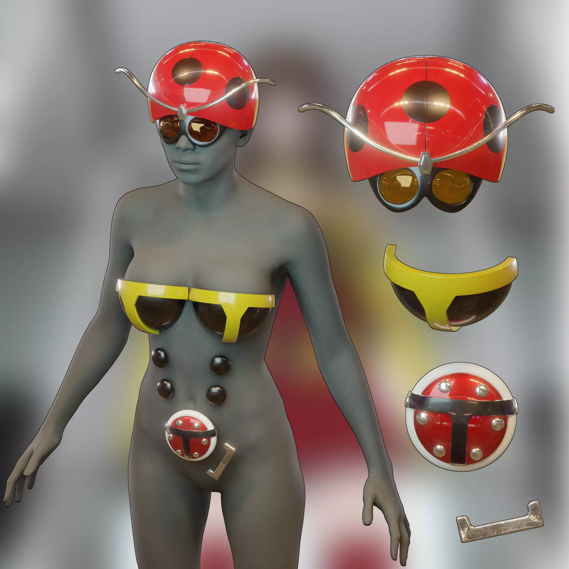 Yuriko Tackle Cosplay Kit 3D print model_0