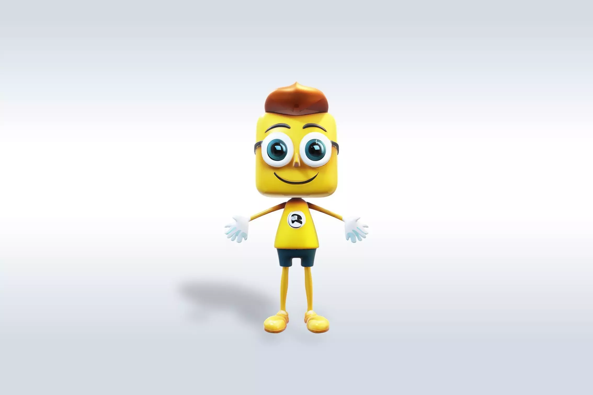 Cartoon character t stylized computer pc 3D model_0