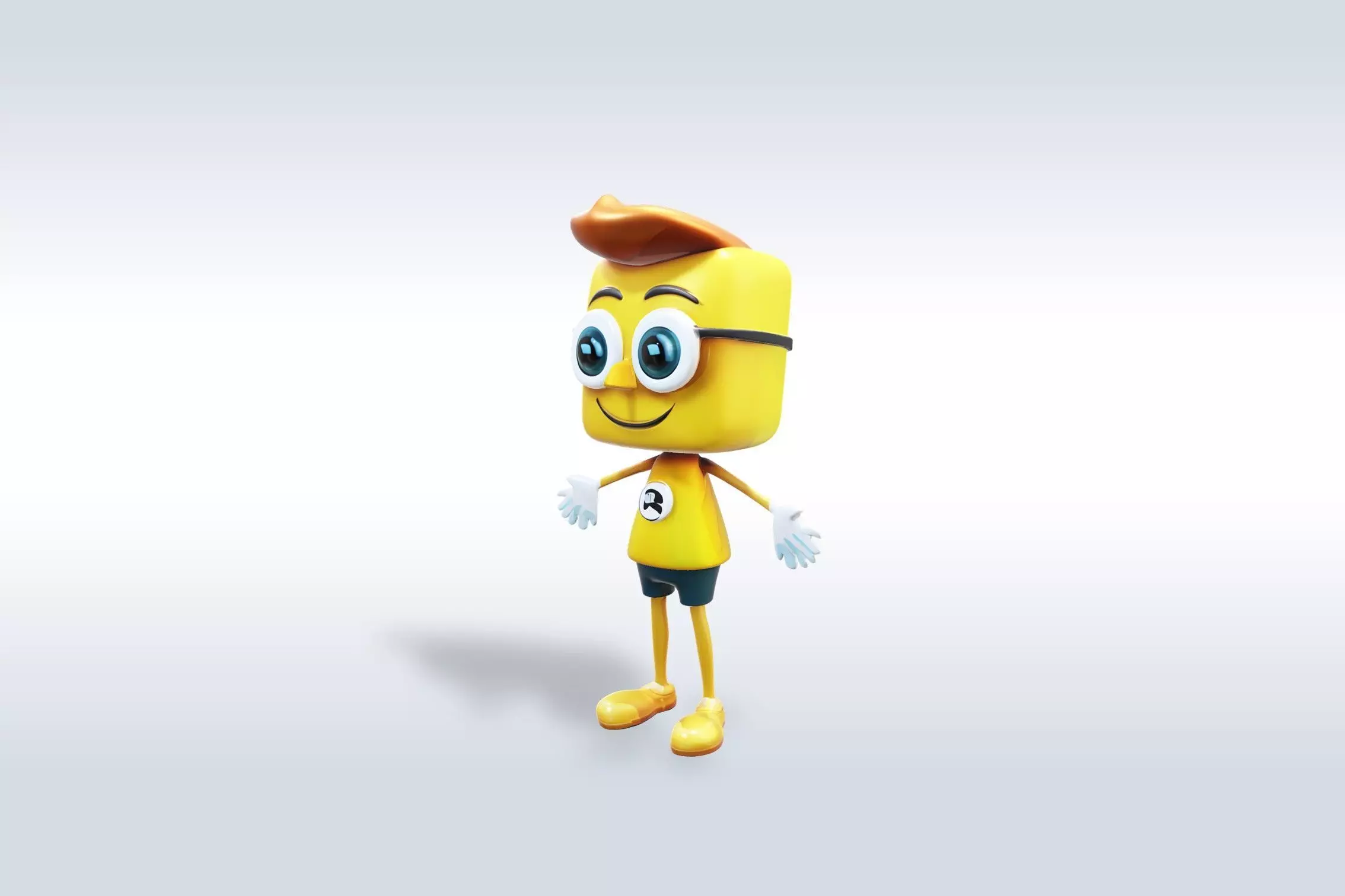 Cartoon character t stylized computer pc 3D model_4
