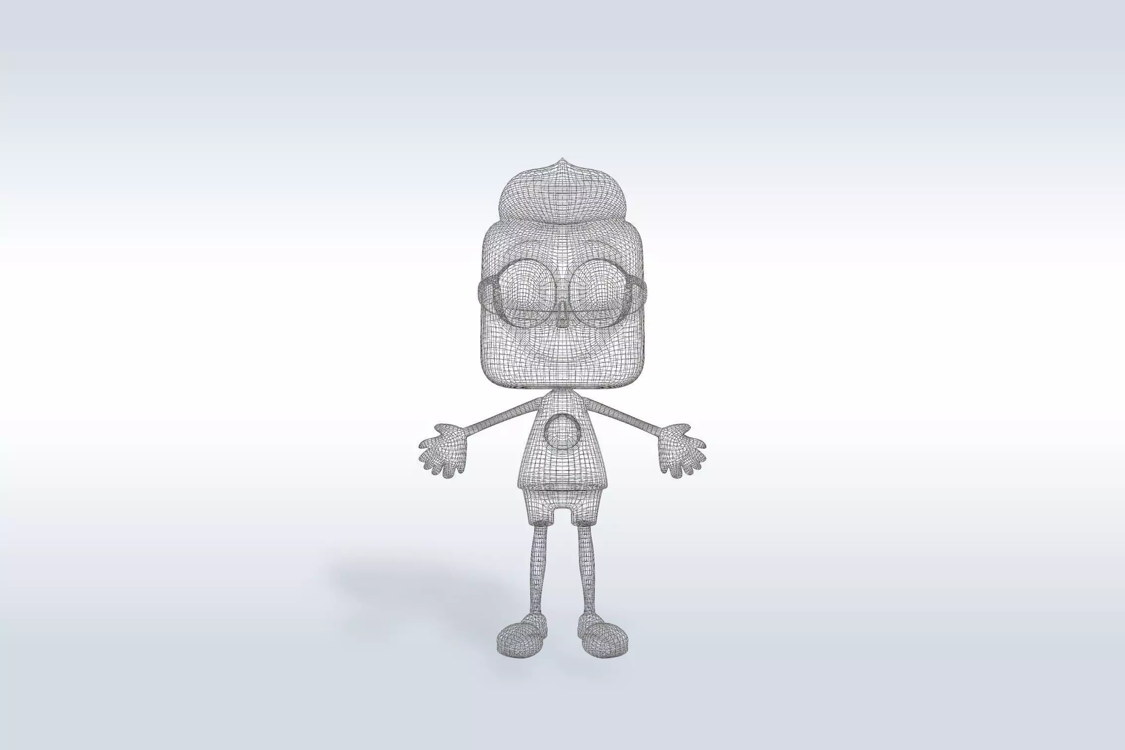 Cartoon character t stylized computer pc 3D model_1