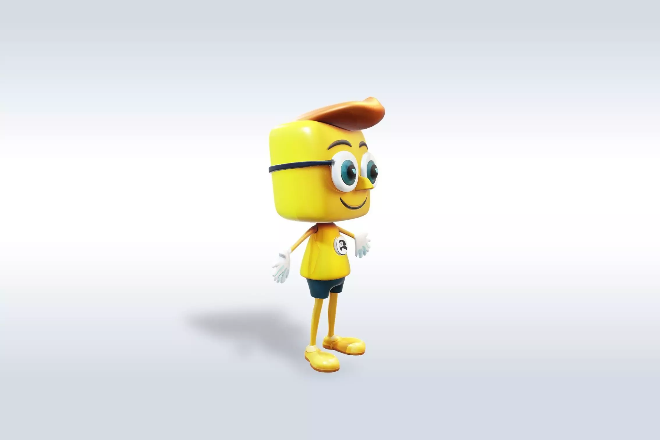Cartoon character t stylized computer pc 3D model_2