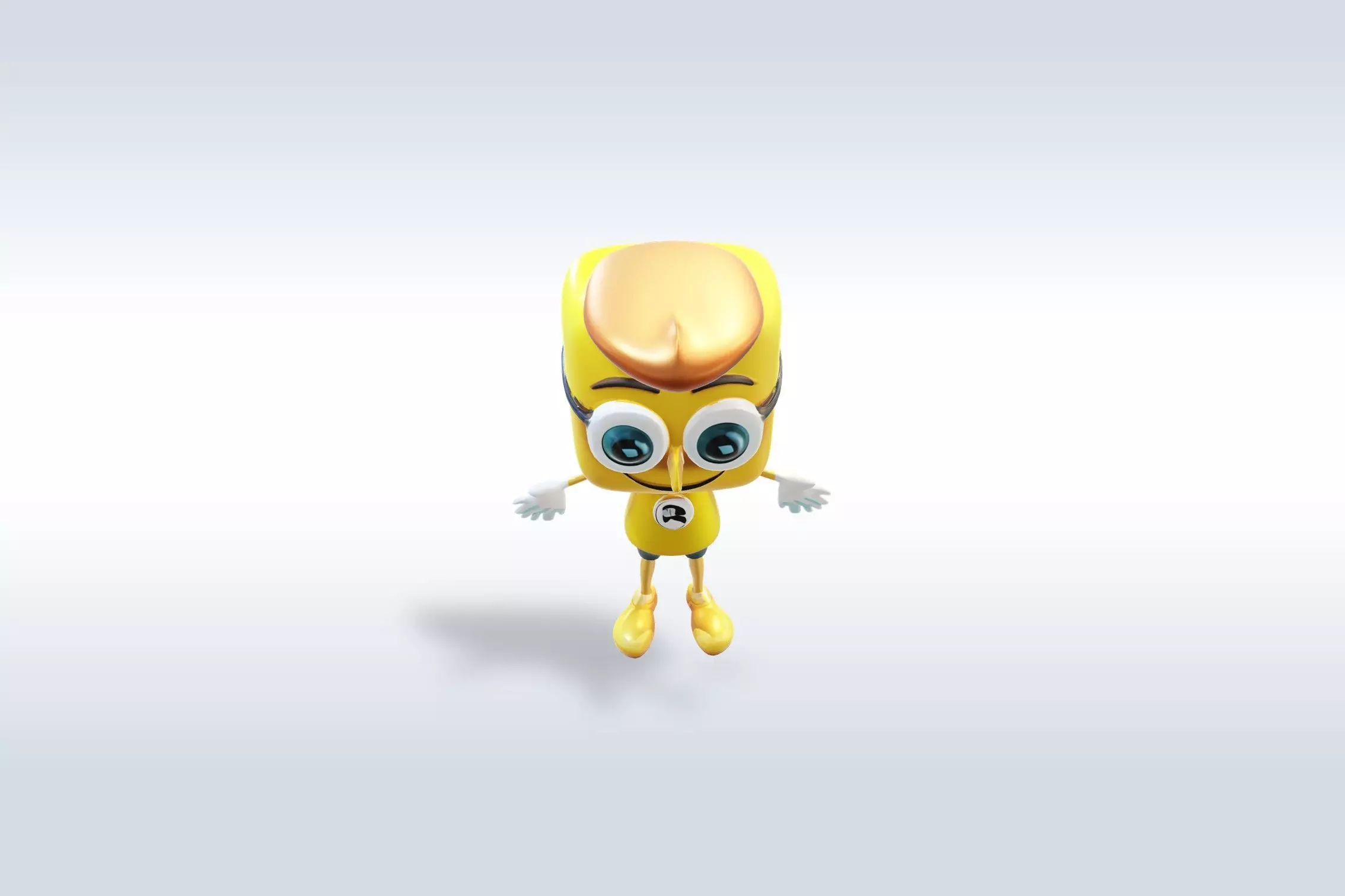 Cartoon character t stylized computer pc 3D model_6