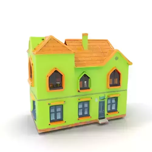 Lime Green House model pack Low-poly 3D model