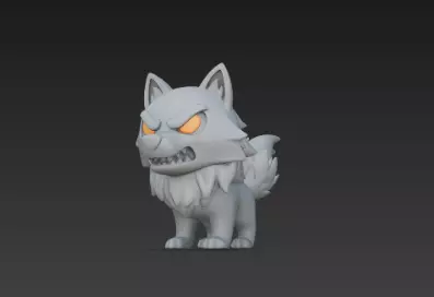 3D Model of Gray Wolf Halloween Night Creature Spooky Animal 3D print model_14
