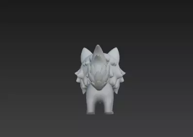 3D Model of Gray Wolf Halloween Night Creature Spooky Animal 3D print model_8