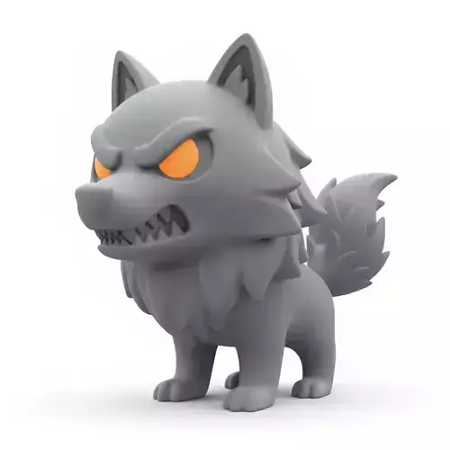 3D Model of Gray Wolf Halloween Night Creature Spooky Animal