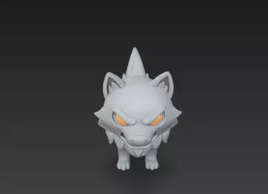 3D Model of Gray Wolf Halloween Night Creature Spooky Animal 3D print model_16