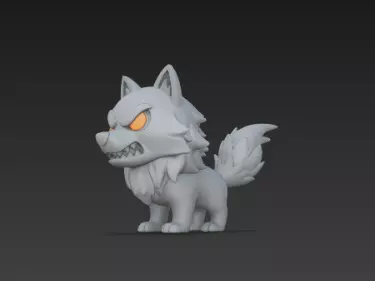3D Model of Gray Wolf Halloween Night Creature Spooky Animal 3D print model_13