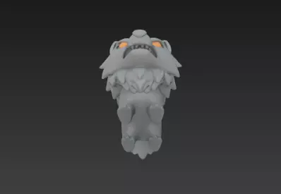 3D Model of Gray Wolf Halloween Night Creature Spooky Animal 3D print model_21