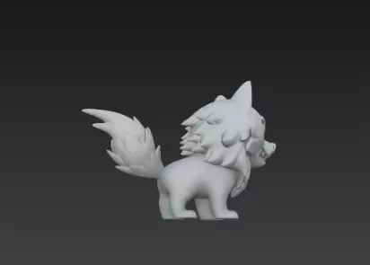 3D Model of Gray Wolf Halloween Night Creature Spooky Animal 3D print model_6