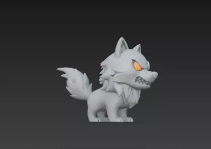 3D Model of Gray Wolf Halloween Night Creature Spooky Animal 3D print model_4
