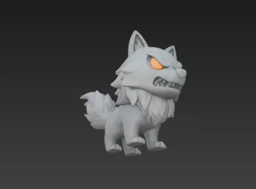 3D Model of Gray Wolf Halloween Night Creature Spooky Animal 3D print model_18