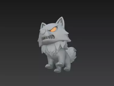 3D Model of Gray Wolf Halloween Night Creature Spooky Animal 3D print model_19