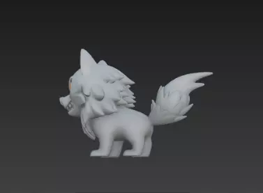 3D Model of Gray Wolf Halloween Night Creature Spooky Animal 3D print model_11