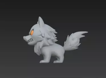 3D Model of Gray Wolf Halloween Night Creature Spooky Animal 3D print model_12