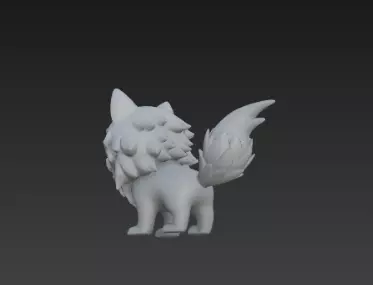 3D Model of Gray Wolf Halloween Night Creature Spooky Animal 3D print model_10