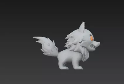 3D Model of Gray Wolf Halloween Night Creature Spooky Animal 3D print model_5