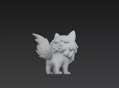 3D Model of Gray Wolf Halloween Night Creature Spooky Animal 3D print model_7