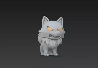 3D Model of Gray Wolf Halloween Night Creature Spooky Animal 3D print model_2