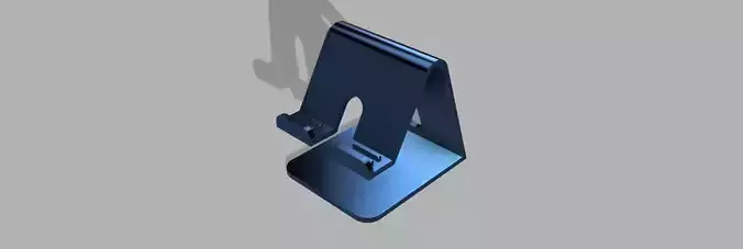 Modern Mobile Phone Stand 3D Model -Steel Blue Colour