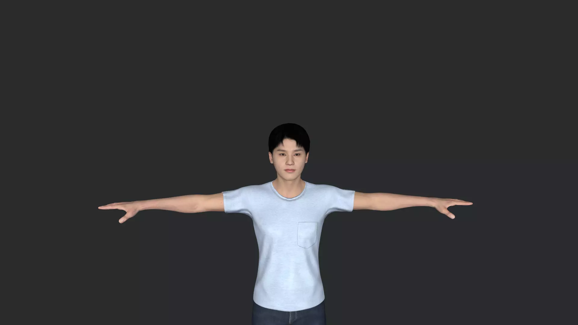 Taeil Hyper Realistic Full Body Fully Rigged 3D Character 3D model_6