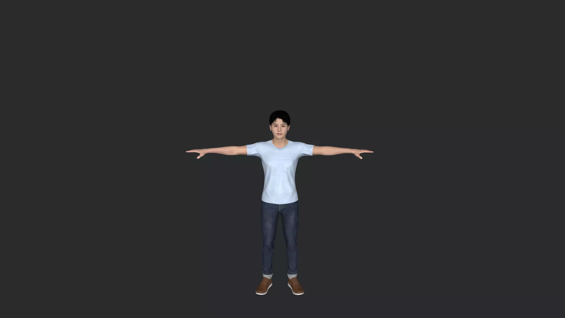 Taeil Hyper Realistic Full Body Fully Rigged 3D Character 3D model_7