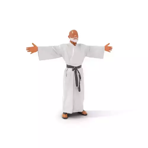 White Karate Gi model pack Low-poly 3D model