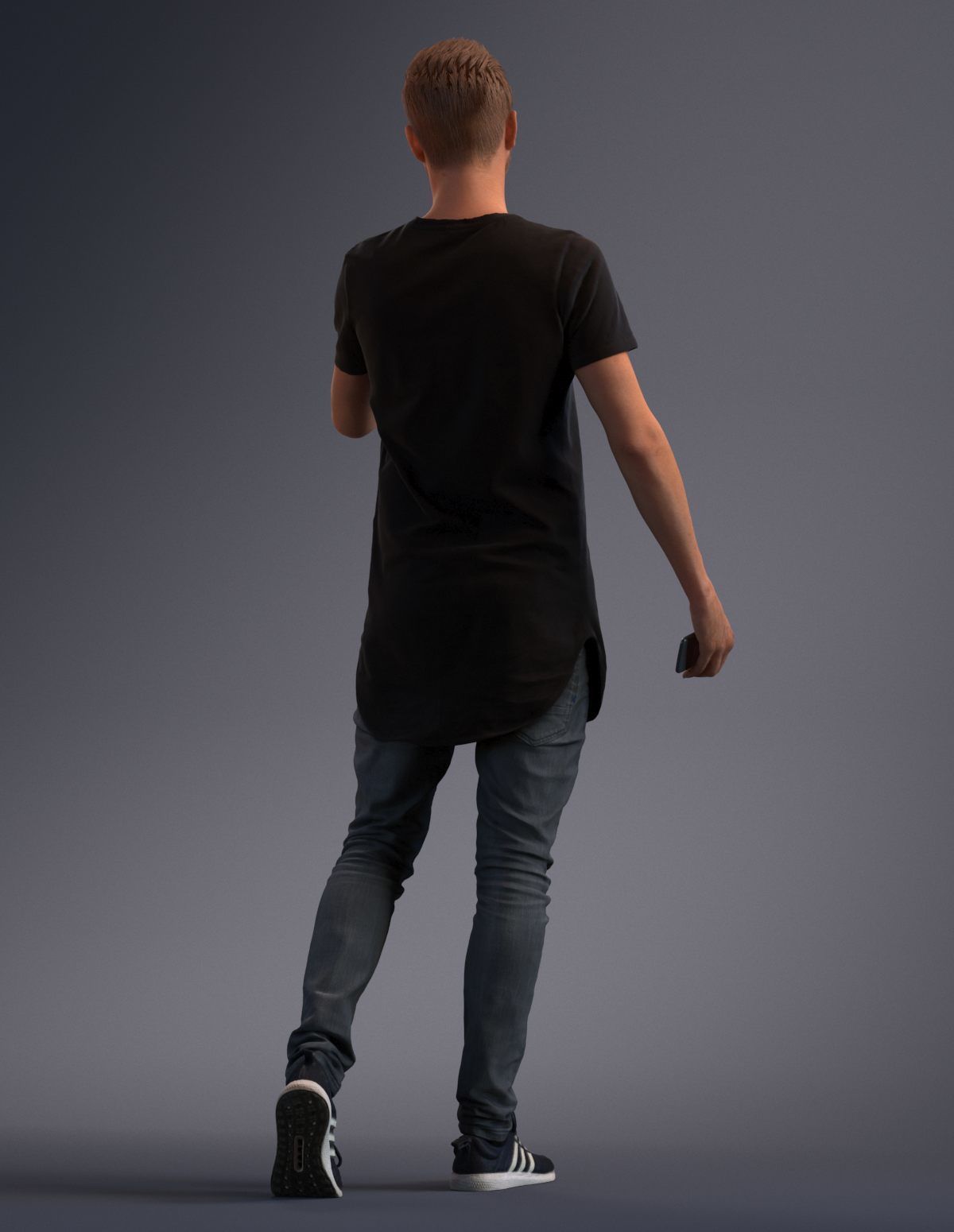 Man dressed casual walking while drinking coffee 3D model_5